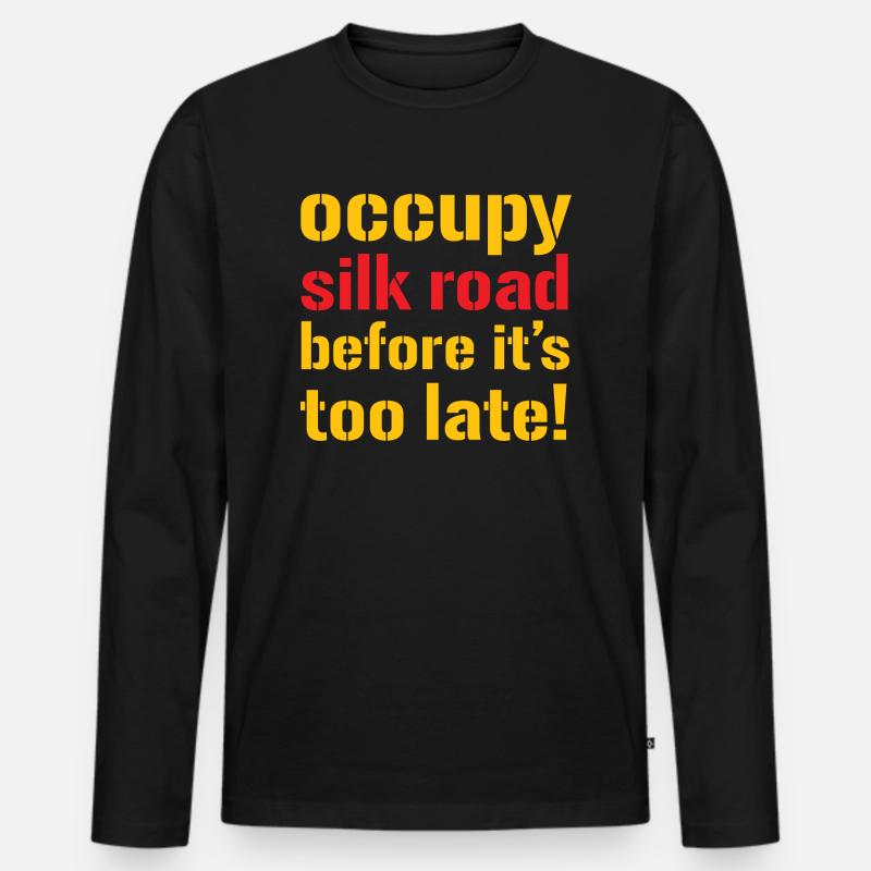 occupy silk road - Männer Premium Bio Langarmshirt - Schwarz