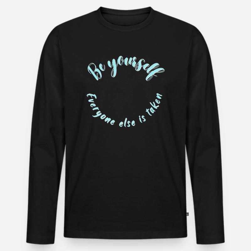 Sei du selbst - Männer Premium Bio Langarmshirt - Schwarz
