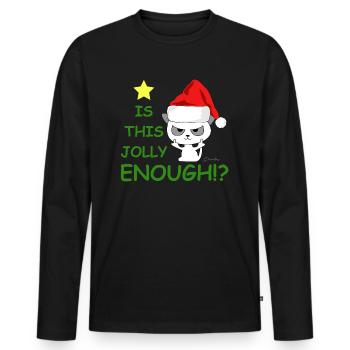 Is that cheerful enough? | Christmas, Cat - Men's Premium Organic Long Sleeve Shirt - black - Front - Nico (187cm)