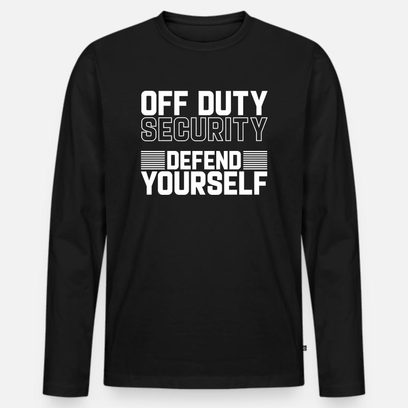 Security Off Duty Defend Yourself - Männer Premium Bio Langarmshirt - Schwarz