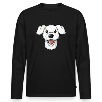 Portrait d’Alfred - T-shirt manches longues Premium bio Homme - noir - Devant - Nico (187cm)