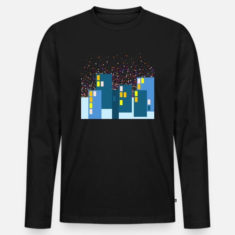 Zuhause daheim - Männer Premium Bio Langarmshirt - Schwarz