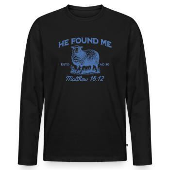 Il a quitté les années 99 pour me trouver Jésus chrétien - T-shirt manches longues Premium bio Homme - noir - Devant - Nico (187cm)
