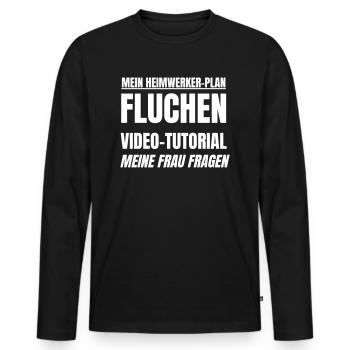 My DIY plan - Men's Premium Organic Long Sleeve Shirt - black - Front - Nico (187cm)