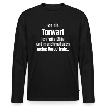 Le gardien de but sauve des ballons - T-shirt manches longues Premium bio Homme - noir - Devant - Nico (187cm)