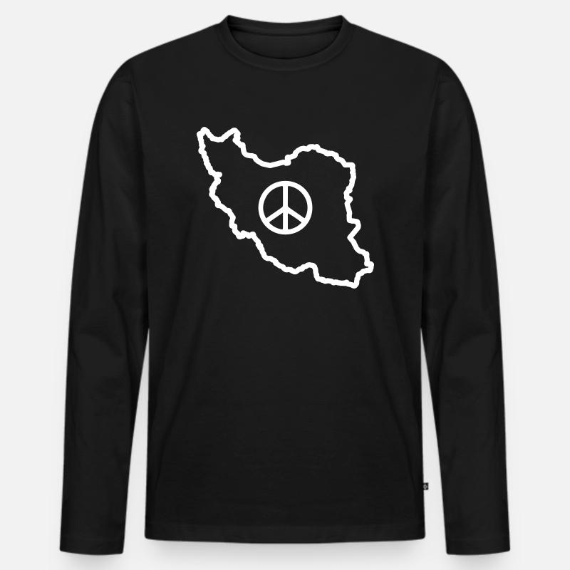 Iran Frieden - Männer Premium Bio Langarmshirt - Schwarz