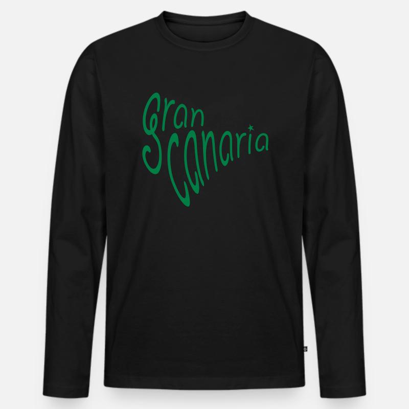 Gran Canaria - Männer Premium Bio Langarmshirt - Schwarz