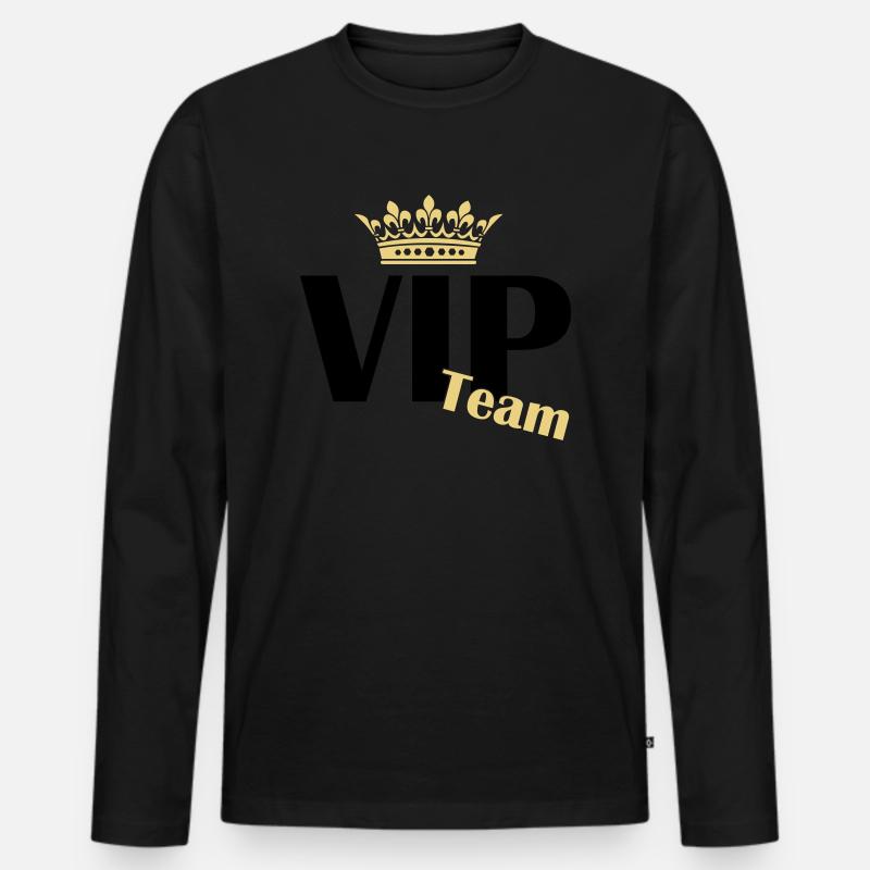 vip team - Männer Premium Bio Langarmshirt - Schwarz