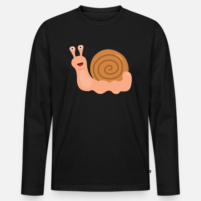 Schnecke - Männer Premium Bio Langarmshirt - Schwarz