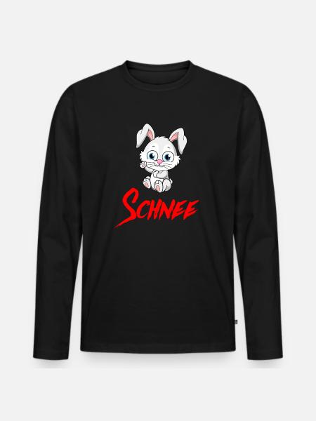 SCHNEE Drogen Süßer Hase - Männer Premium Bio Langarmshirt - Schwarz