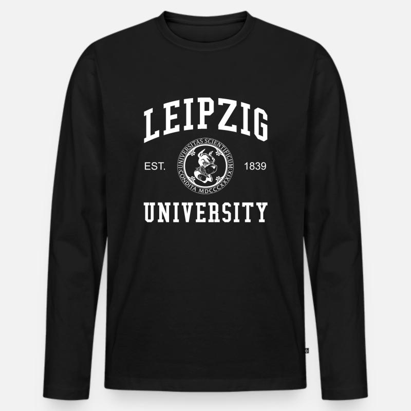 LEIPZIG UNIVERSITY - Männer Premium Bio Langarmshirt - Schwarz