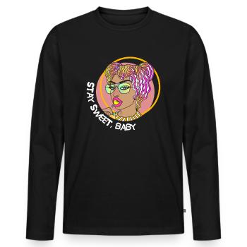 LOLLIPOP FILLE STAY SWEET BABY - T-shirt manches longues Premium bio Homme - noir - Devant - Nico (187cm)