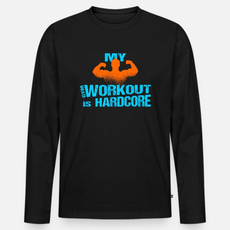 Gym Workout Mann Training - Männer Premium Bio Langarmshirt - Schwarz