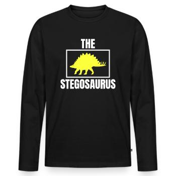 THE STEGOSAURUS DINO DINOSAURE - T-shirt manches longues Premium bio Homme - noir - Devant - Nico (187cm)