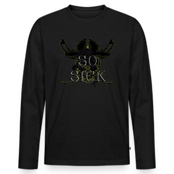 Crâne de pirate si malade - T-shirt manches longues Premium bio Homme - noir - Devant - Nico (187cm)