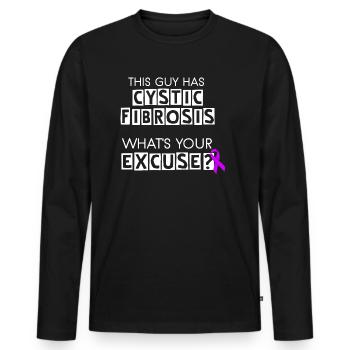 This Guy Has Cystic Fibrosis - Men's Premium Organic Long Sleeve Shirt - black - Front - Nico (187cm)