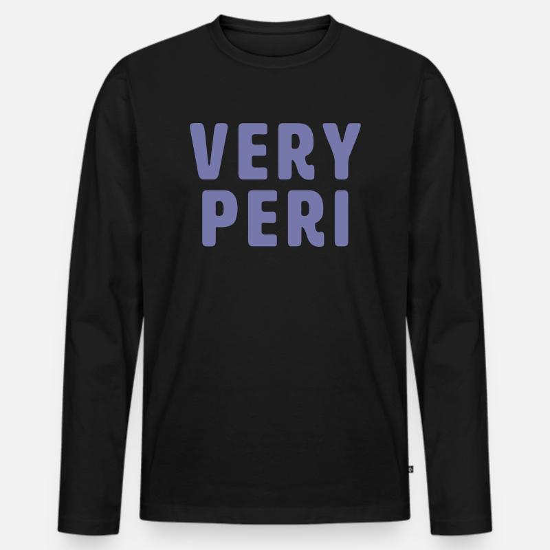 Very Peri - Männer Premium Bio Langarmshirt - Schwarz