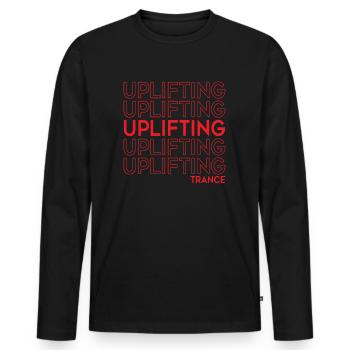 Uplifting Trance | Uplifting Trance For Life - Men's Premium Organic Long Sleeve Shirt - black - Front - Nico (187cm)