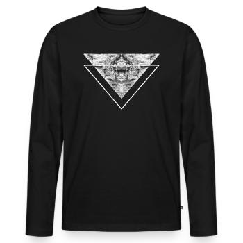 Tattoo Amazigh Berber Nord African Motive Abstract - Men's Premium Organic Long Sleeve Shirt - black - Front - Nico (187cm)