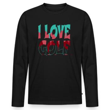 Dictons Golfgirls FunnyGolfquote Puter - T-shirt manches longues Premium bio Homme - noir - Devant - Nico (187cm)