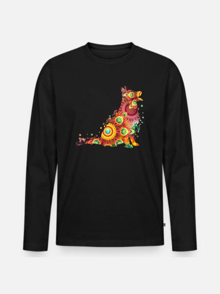 German Shepherd Deutscher Schäferhund - Männer Premium Bio Langarmshirt - Schwarz