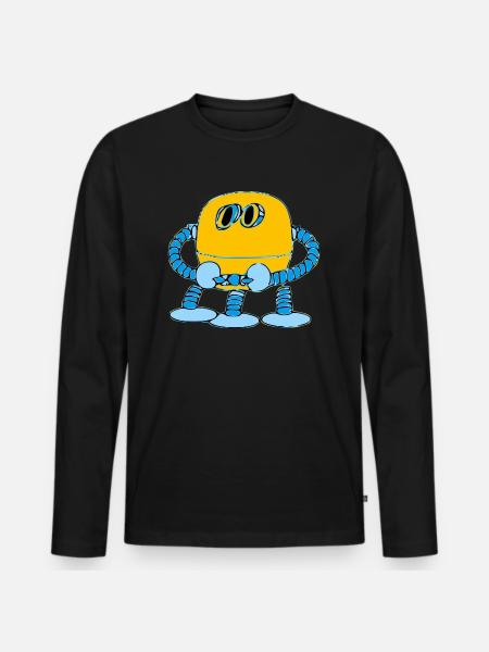 R3D4 le petit robot - T-shirt manches longues Premium bio Homme - noir