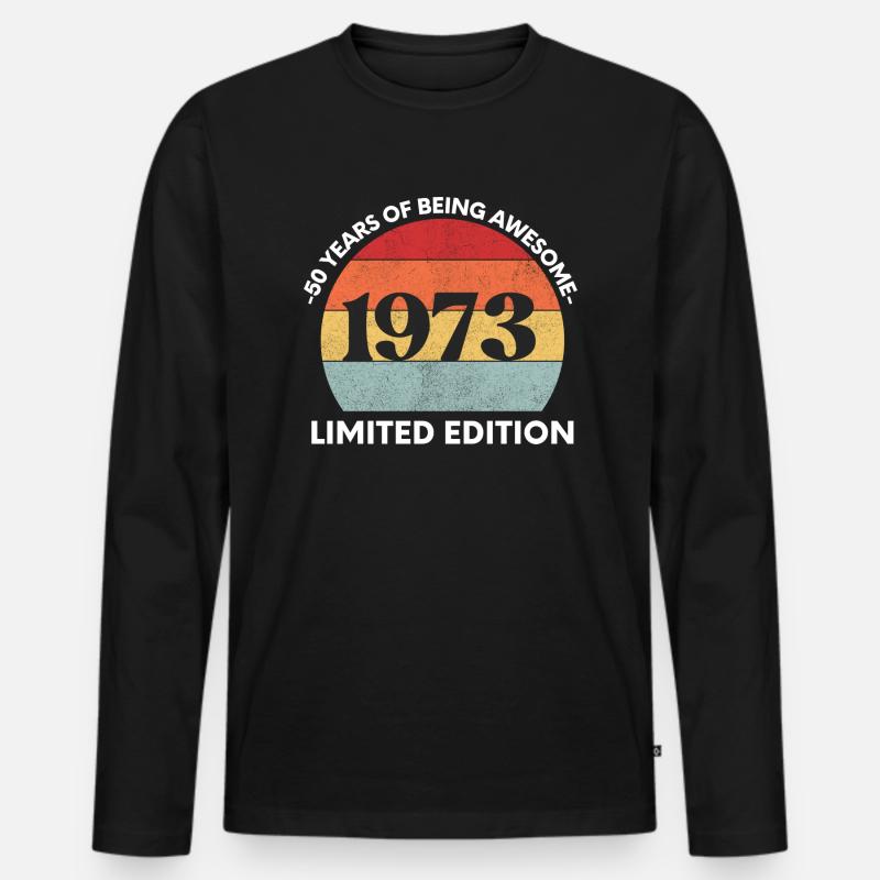 1973 limitierte Auflage - Männer Premium Bio Langarmshirt - Schwarz
