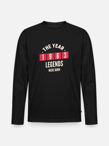 1963 - Legends were born - Männer Premium Bio Langarmshirt - Schwarz