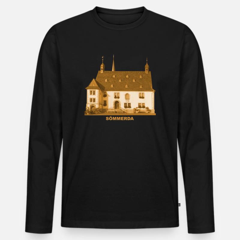Sömmerda Rathaus Thüringen - Männer Premium Bio Langarmshirt - Schwarz