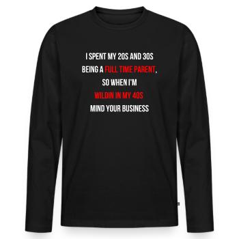 Party Making Parents Parenting Dating English - Men's Premium Organic Long Sleeve Shirt - black - Front - Nico (187cm)