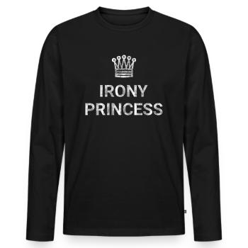 Irony Princess - Men's Premium Organic Long Sleeve Shirt - black - Front - Nico (187cm)