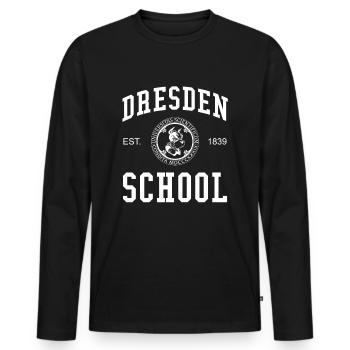 Dresden School Schule University Uni Universität - Men's Premium Organic Long Sleeve Shirt - black - Front - Nico (187cm)