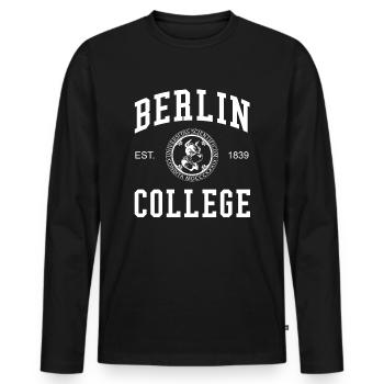 BERLIN Collège Université Universität Hochschule - T-shirt manches longues Premium bio Homme - noir - Devant - Nico (187cm)
