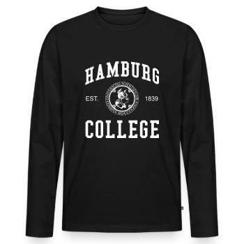 Hamburg College University Universität Hochschule - T-shirt manches longues Premium bio Homme - noir - Devant - Nico (187cm)