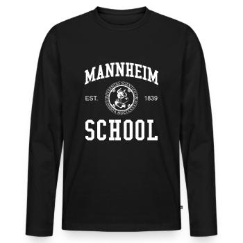 Mannheim School Universität Hochschule University - Men's Premium Organic Long Sleeve Shirt - black - Front - Nico (187cm)
