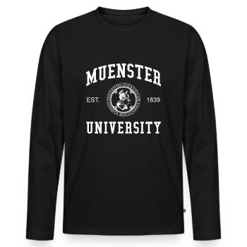 Université de Münster Universität Hochschule Uni - T-shirt manches longues Premium bio Homme - noir - Devant - Nico (187cm)