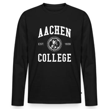 Collège universitaire d’Aix-la-Chapelle - T-shirt manches longues Premium bio Homme - noir - Devant - Nico (187cm)