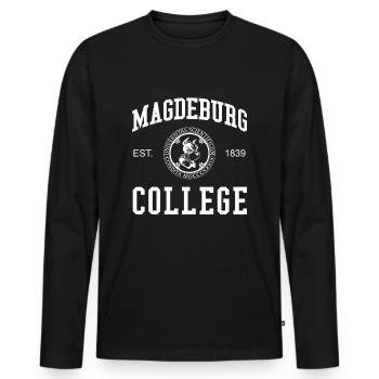 Magdeburg College University Universität Hochschul - T-shirt manches longues Premium bio Homme - noir - Devant - Nico (187cm)