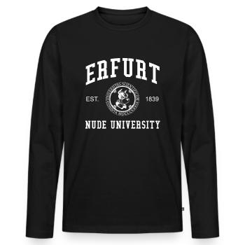 Université Nude d’Erfurt Universität Hochschule Uni - T-shirt manches longues Premium bio Homme - noir - Devant - Nico (187cm)