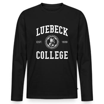 Lübeck College University Universität Hochschule - Männer Premium Bio Langarmshirt - Schwarz - Vorne - Nico (187cm)