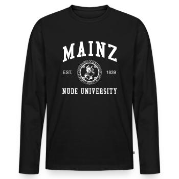 Université Nude de Mayence Universität Hochschule Uni - T-shirt manches longues Premium bio Homme - noir - Devant - Nico (187cm)