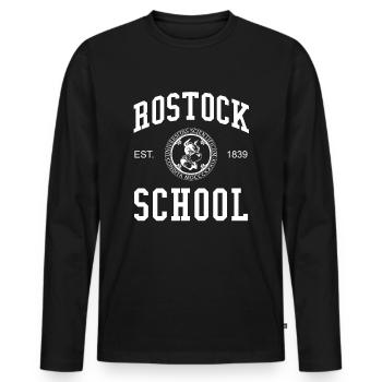 Rostock School Universität Hochschule University - Männer Premium Bio Langarmshirt - Schwarz - Vorne - Nico (187cm)