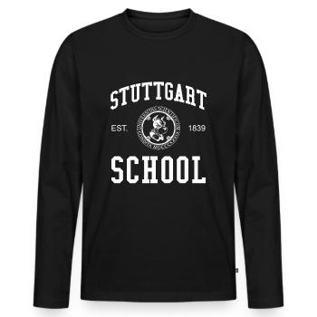 École de Stuttgart Université Universität Hochschule - T-shirt manches longues Premium bio Homme - noir - Devant - Nico (187cm)