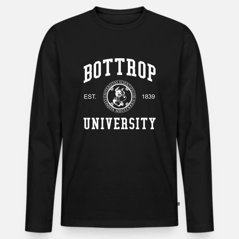 Bottrop University Universität Hochschule Uni - Männer Premium Bio Langarmshirt - Schwarz
