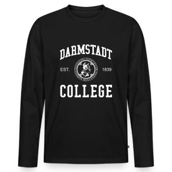 Darmstadt College University Universität Schule - Männer Premium Bio Langarmshirt - Schwarz - Vorne - Nico (187cm)