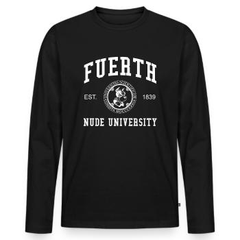 Fürth Nude University Universität Hochschule Uni - T-shirt manches longues Premium bio Homme - noir - Devant - Nico (187cm)