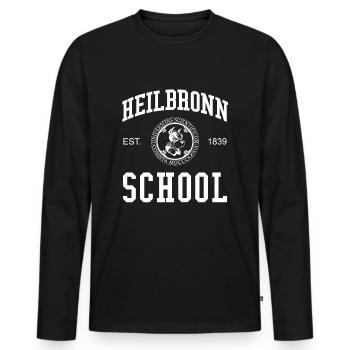 École Heilbronn Université Universität Hochschule - T-shirt manches longues Premium bio Homme - noir - Devant - Nico (187cm)