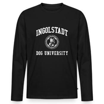Collège universitaire canin d’Ingolstadt - T-shirt manches longues Premium bio Homme - noir - Devant - Nico (187cm)
