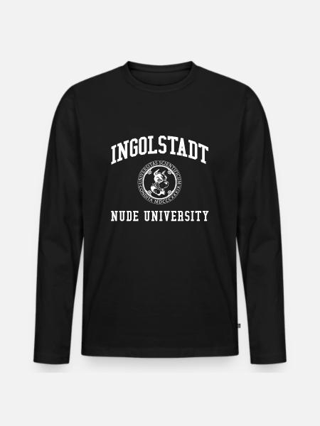 Ingolstadt Nude University Hochschule Universität - Men's Premium Organic Long Sleeve Shirt - black