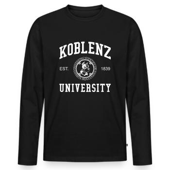 Université de Coblence Universität Hochschule Uni - T-shirt manches longues Premium bio Homme - noir - Devant - Nico (187cm)